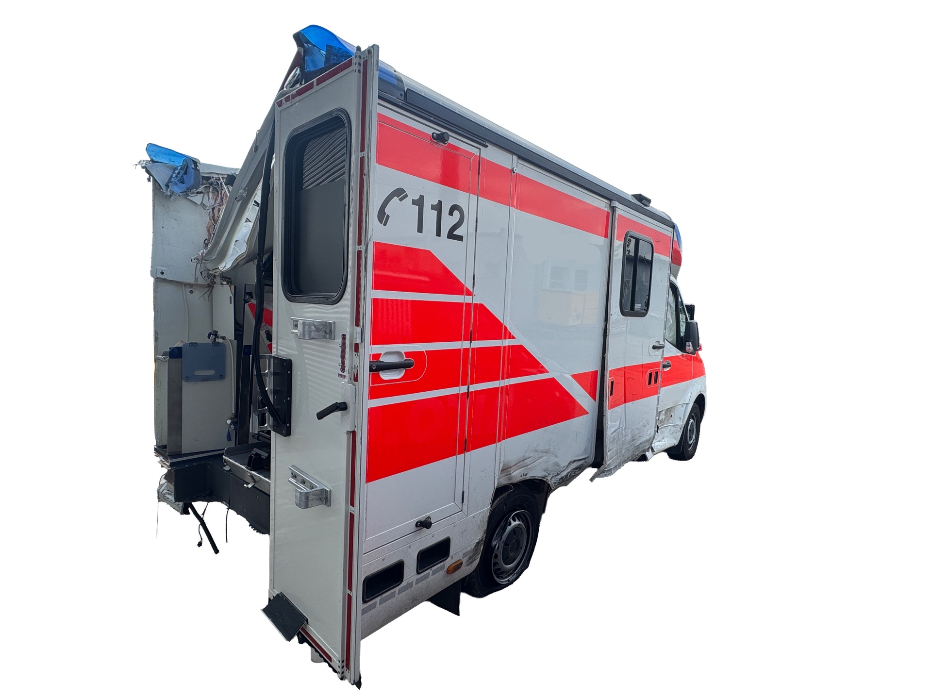 Beschädigter Rettungswagen – Sonderfahrzeug-Gutachten Dorny
